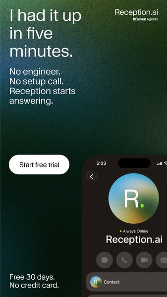 ElevenLabs ad: Free Trial. No Credit Card.