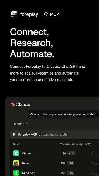 foreplay.co ad: Give your AI your entire ad stack