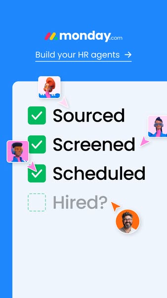 monday.com ad: From sourced to hired, faster