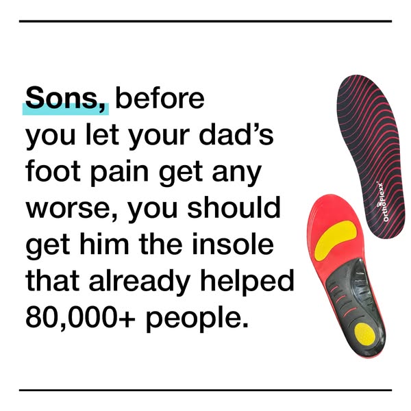 OrthoFlexx ad: The OrthoFlexx® Insoles are designed with great arch support for flat feet, Plantar Fasciitis, and Bunions ✅ Provide firm arch support ✅ Imp