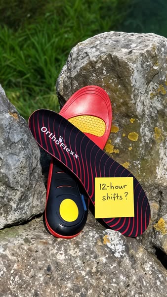 OrthoFlexx ad: The OrthoFlexx™ Orthotics are designed with great arch support for flat feet & Plantar Fasciitis. ✅ Provide firm arch support ✅ Improve alig