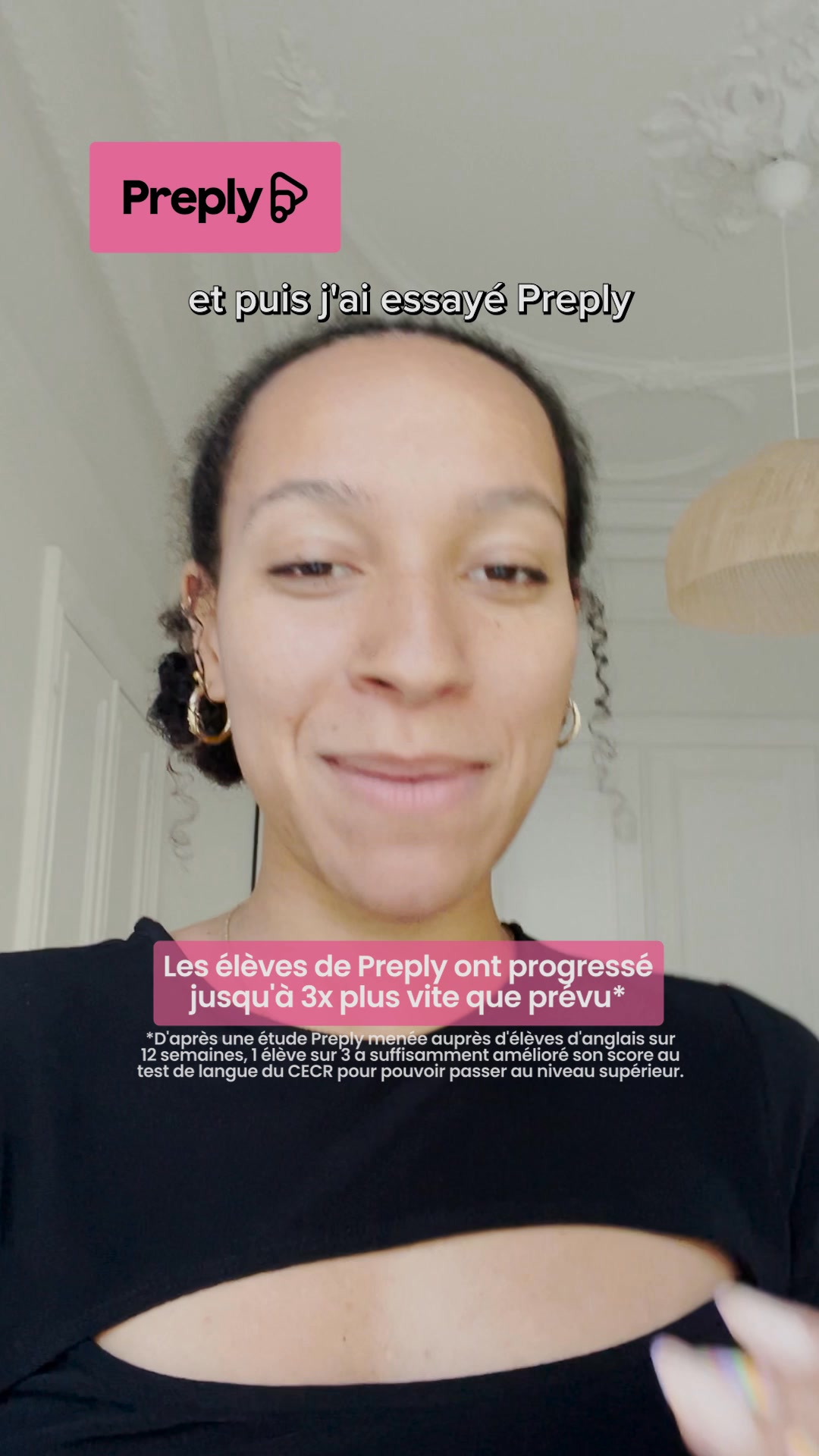 Preply ad: Vrai prof, vrais progrès.