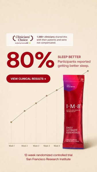 IM8 ad: Clinically Proven. One Sachet a Day.