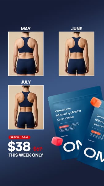 OMNI Longevity ad: Creatine Made Delicious 🍉 🍑