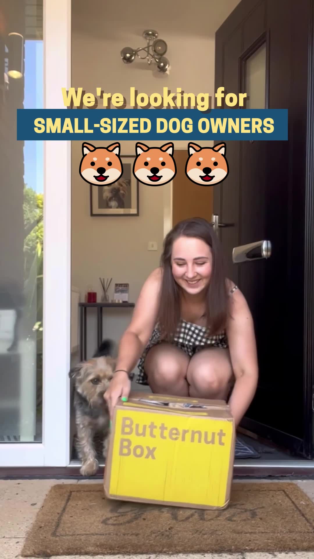 Butternut Box ad: 🐶 WANTED: SMALL-SIZED DOG owners! 🐶