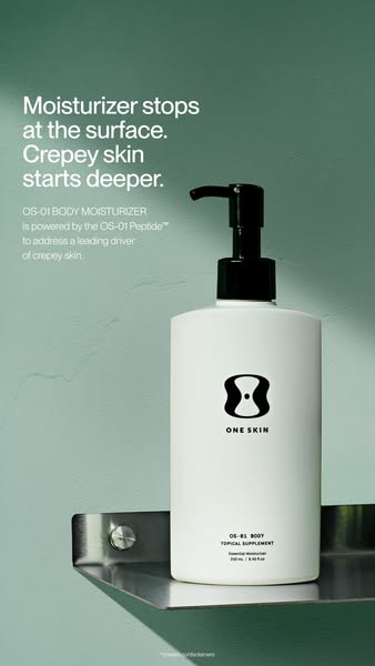 OneSkin ad: Transform crepey skin with OS-01 BODY
