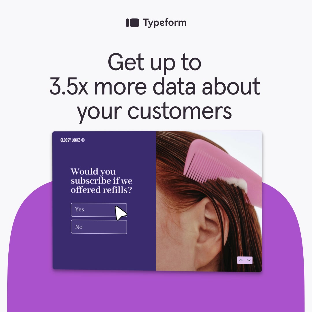 Typeform ad: Data makes better decisions