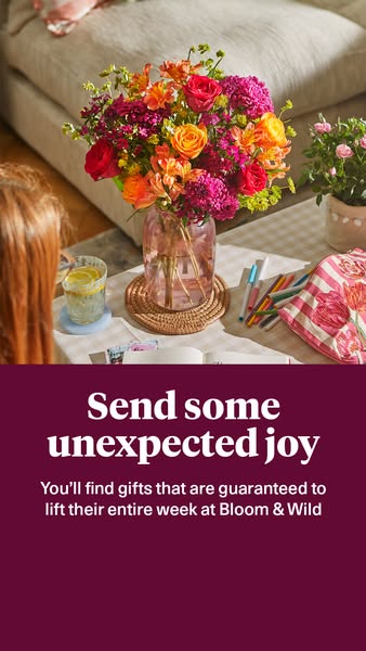 Bloom & Wild ad: 20% off your next order