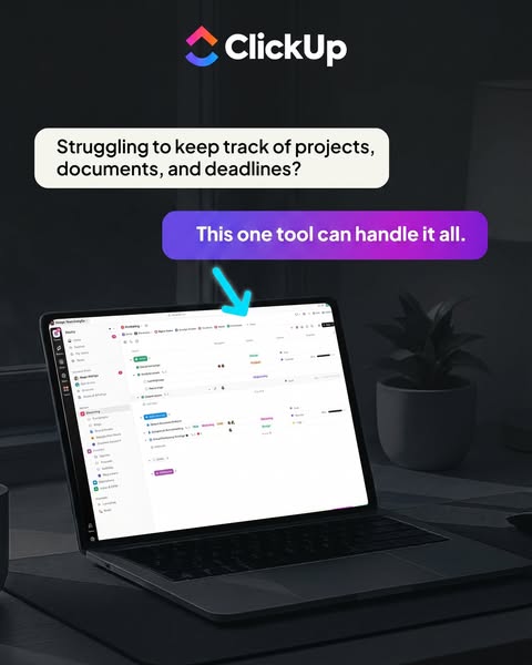 ClickUp ad: The endless tab switching ends today.