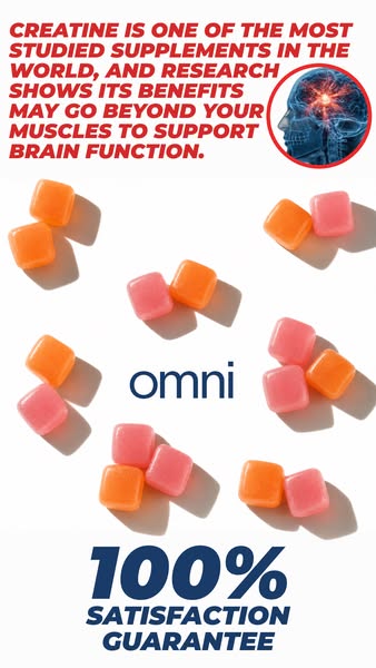 OMNI Longevity ad: Creatine Made Delicious 🍉 🍑
