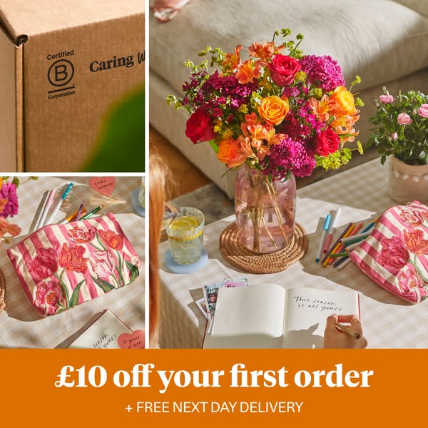 Bloom & Wild ad: £10 off your first order