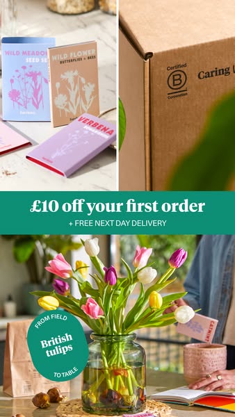 Bloom & Wild ad: £10 off your first order