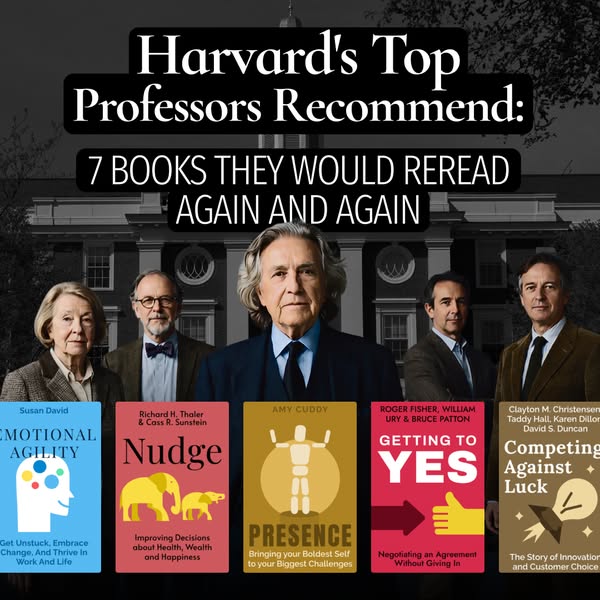Blinkist ad: Harvard's Top Professors Share the Books They Would Reread Again and Again.