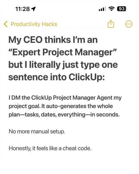 ClickUp ad: Everything is Faster In ClickUp