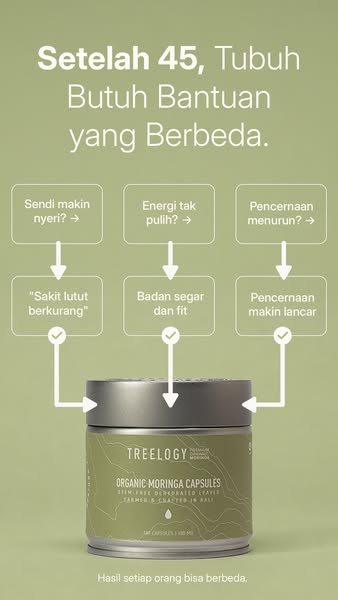 Treelogy ad: Sendi sakit setiap pagi? Tubuh Anda butuh ini.
