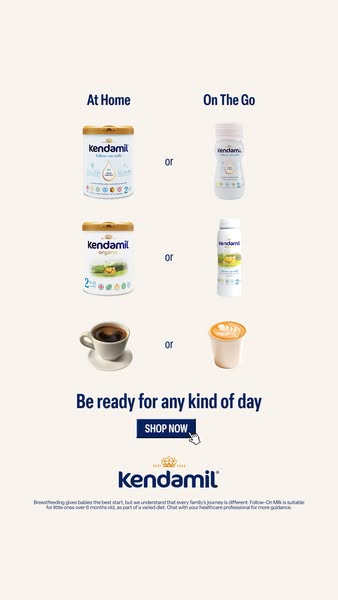 Kendamil ad: At home, or on the go?