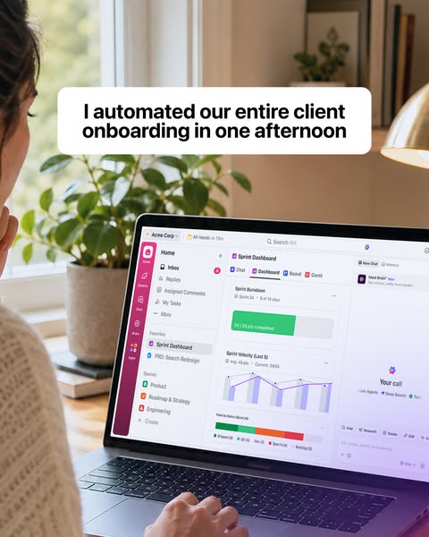 ClickUp ad: Every client, one workspace