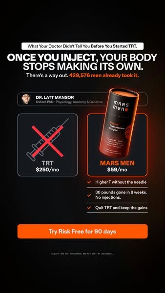 Mars Men ad: Drop the Needle. Restore Your T