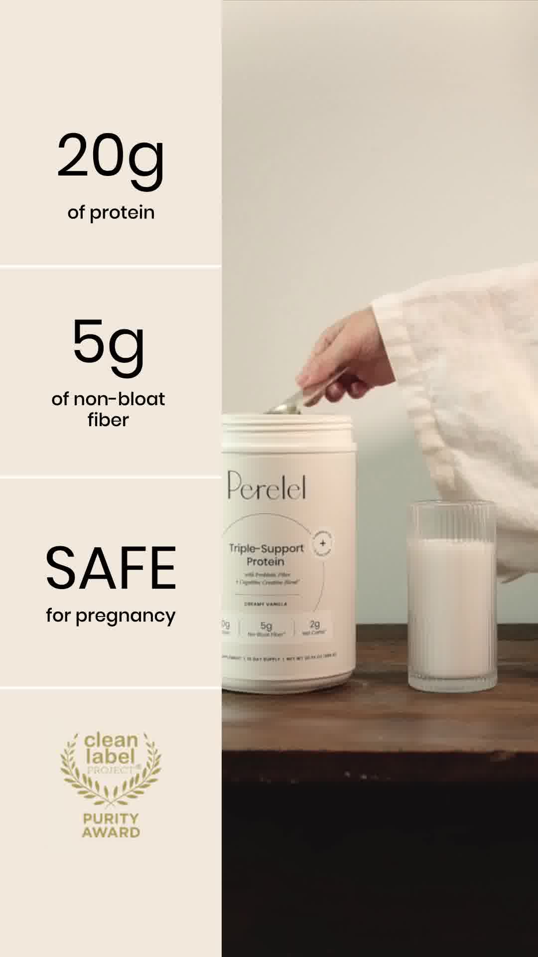 Perelel ad: Delicious plant-based protein made by doctors